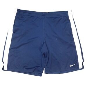 Vintage y2k Nike‎ Basketball Shorts Mens XL Navy White Swoosh Athletic Mesh Gym